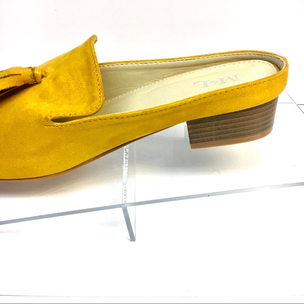 Last Pair! Tassel Round Toe Mules Mustard Yellow - Picture 5 of 8